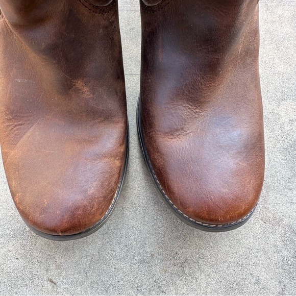 Harley Davidson Stacked Heel Short Brown Leather Boots 81462 size 9.5 - Picture 8 of 12